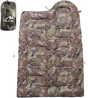 a Camouflage Sleeping Bag, Warm Sleeping Bag | Lightweight Warm Outdoor Accessory, Compact Camping Accessory for Backpacking, Hiking, Sleeping Solution with T