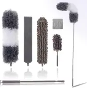 Microfiber Duster Kit for High Ceiling (6pcs), Extendable Dusters for Cleanin...