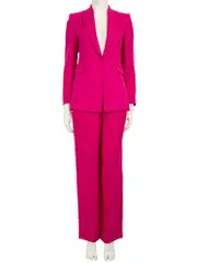 Fuchsia Blazer & Trousers Suit Set