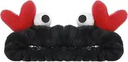 WLLHYF Face Wash Headband Facial Makeup Hairband Elastic Spa Headband Cute Coral Fleece Crab Hair Band Cartoon Creative Head Wraps Cute Hair Accessories for Women Girls Skincare Beauty Sports