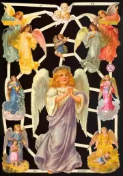 VICTORIAN ANGELS DIE CUT PAPER SCRAPS ef7237 GERMANY