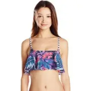 Roxy Women's Tropic Daydream Flutter Tank Bikini Top Size M Junior (BT)