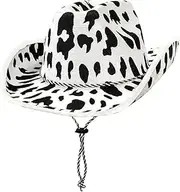 [Generic] Milk Printed Hat, Western Cowboy Hat, Cow Pattern Double-Sided Velvet Milk Shaping Hat