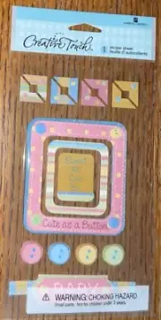 CREATIVE TOUCH Baby Cute As A Button Sweet As Can Be Frames Scrapbook Stickers