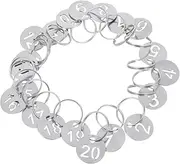 GAROZATION 20pcs Stainless Steel Numbered Key Tags 23mm Round 1-20 Key Tags Identifiers