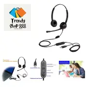 USB Headset with Microphone Noise Cancelling and Volume Controls, Computer PC...