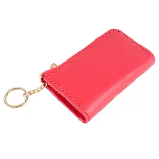 【OMC•植鞣革】L型拉鍊牛皮卡片鑰匙包零錢包95016-粉色