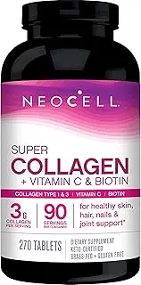 [NeoCell] Super Collagen + Vitamin C & Biotin, Dietary Supplement, Package May Vary, White, 270 Count (13262)