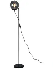 [Lexi Lighting] Smoky Glass Sphera Floor Lamp in Grey