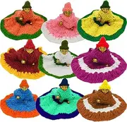 A & S Ventures Laddu Gopal Woolen Dress Size 0 Krishna Dress, Laddu Gopal Winter Dress Clothes Poshak Combo Set Mix Colour (Set of 9)