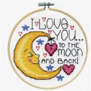 Lunar Stitchery: Moon Hoop Cross Stitch Kit - Create Your Own Celestial Masterpi