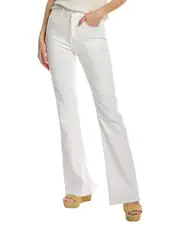 7 For All Mankind Ecru Linen-Blend Easy Bootcut Jean