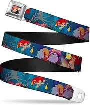 [Buckle-Down] Seatbelt Belt - The Little Mermaid Under the Sea Scenes2-Octopus/Snails - 1.0" Wide - 20-36 Inches in Length