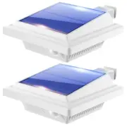 2Pcs Solar Gutter Lights Outdoor Upgrade 40LEDs Solar Fence Lights AUTO ON/Off