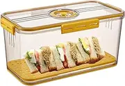 Bread Containers Storage - Reusable Countertop Bread Box, Homemade Airtight Bread Bins | Time Recording Bread Storage Container with Air Valve, Loaf Bread Keeper Box for Toast, Bagel, Cookies