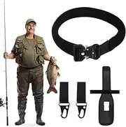 Fishing Pole Belt | Outdoor Fishing Belts | Quick Release Buckle, Portable Pole Inserter With 2 Hooks, Casting Gear, Fish Accessory For Men, Women, Beginners, Outdoor Sports