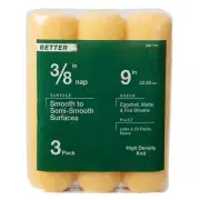 Paint Roller Cover Applicator/Tool 9 x .375in Polyester High-Density Knit 3-Pack