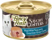 Fancy Feast Savory Center Wet Cat Food Pate w/ Tuna & Gourmet Gravy 24 x 85g