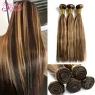 12A Highlight Bundles Straight Human Hair Bundles P4/27 Colored Ombre Honey Blon