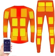 [IMYOGI] Cozy Heating Thermal Underwears Set, APP Control Unisex USB Battery Power Electric Thermal Underwears Shirt and Pant