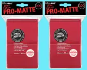 200 ULTRA PRO RED PRO-MATTE STANDARD SIZE DECK PROTECTORS Card Sleeves MTG