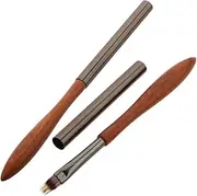 COMPUKAS Multifunction Nail Art Brush Pen 2pcs Nail Brush Pens Precision Handpainted Design Comfortable Sandalwood Handle