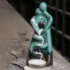 Couple Flow Incense Burner Ceramic Backflow Incense Burner Statue Modern for