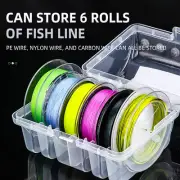 6 Grid Fishing Tackle Box Fishing Accessories Line Storage Case Double Sided Kit