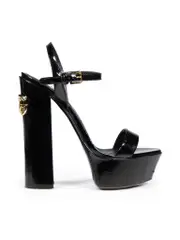 Black Platform Leather Sandals