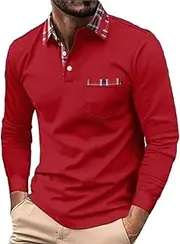 [Generic] Mom Tee Shirts Men and Autumn Casual Long Sleeve Button Solid Color Long Sleeve T Shirt Top T Shirts Spandex