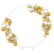 SpringUp 2M Metal Round Wedding Balloon Arch Backdrop Stand Flower Background for Party Decoration - White