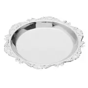 Vintage Jewelry Trinket Dish Tray Holder, Embossed Design, Silver Tone