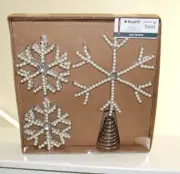 Broyhill Pearl Beaded Tree Topper AND Ornament Set - NWT