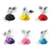 Elegant Floral Fascinators Hat with Mesh Versatile Pillbox Hat for Makeup Party