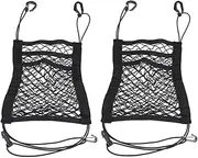 HEALLILY Car Organizer Seat Auto Seats Net Pocket for Car Purse Holder 4-sided Elastic
