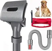 Groom Tool Attachments Brush with Trigger Lock & 24in Extension Vacuum Hose,Pet Dog Grooming Brush Compatible with Dyson V7 V8 V10 V11 V12 V15 Vacuum