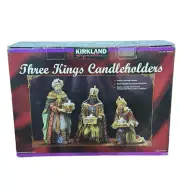 Kirkland Signature Three Kings Candleholders Votive Christmas Nativity NEW
