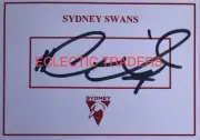 Harry Cunningham SIGNED Sydney Swans Card. AFL Football. Grundy Heeney Gulden