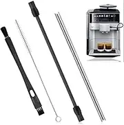 Milk Hose Compatible with Siemens EQ6, 1 Milk Hoses, Stainless Steel Milk Tube and Cleaning Brush Set Replacement Part for Siemens and Bosch Fully Automatic Coffee Machine EQ6 Plus s700 (Milk Hose