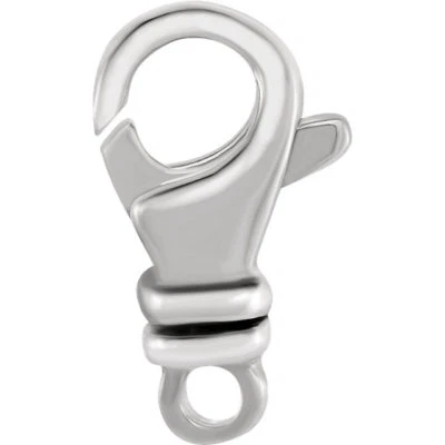 11mm EXTRA SMALL 14k Solid White Gold Swivel Lobster Trigger Clasp RHODIUM ITALY