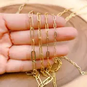 Gold Paperclip Chain by Yard Wholesale Bulk Roll for Jewelry Making CH108