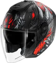 Shark RS Jet Carbon Shaytan, open face helmet , color: Matt Black/Red/Dark Grey , size: M