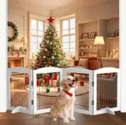 Free Standing Dog Gate Indoor, 32 Inch Dog Fences Indoor for Doorways, 4 Panels