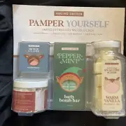 Feeling Smitten Pamper Yourself Cozy Spa Collection scrubs bath bomb steamer New