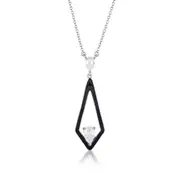 GEORGINI REFLECTION EVOKE PENDANT SILVER & BLACK ENAMEL