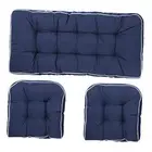 Outdoor 3 Piece Settee Cushion Set, Patio Wicker Cushions 1 41 x 19 inch Navy