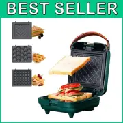 Compact Stainless Steel Sandwich Waffle Maker with Automatic Temperature Control