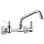 Kitchen Faucet Chrome Commercial Sink Faucet with 8 Inch Swivel Spout 8" Cent...