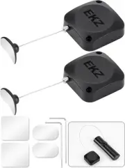 Retractable Remote Control Tether Lock: 7.5 ft Upgraded Pulling 2 Pcs, Black