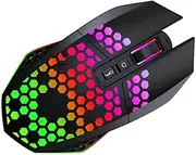 Gadpiparty 1Pc RGB Wireless Gaming Mouse Low Noise Ergonomic Design for Office Home Use USB Rechargeable Durable Material Convenient Computer Mouse Accessory